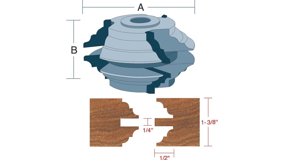 Roman Carbide Stile Rail Bead Cove Set for Passage Door 3/4in Bore DC2168