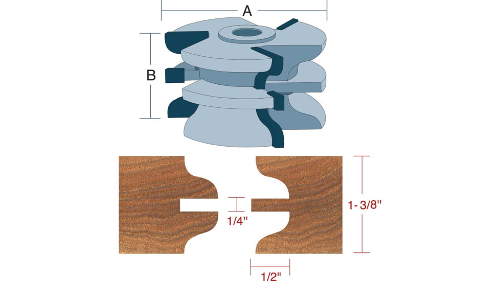 Roman Carbide Stile Rail Ogee Set for Passage Door 3/4in Bore DC2166