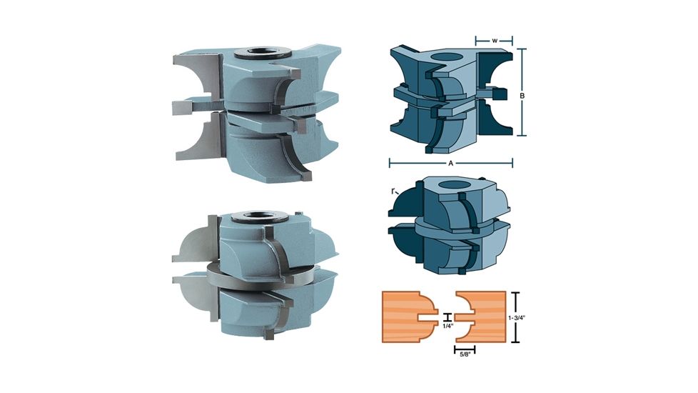 Roman Carbide Stile Rail Quarter Bead Set for Entry Door 1-1/4in Bore DC2190