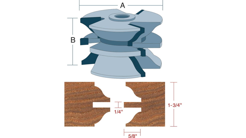 Roman Carbide Stile Rail Roman Ogee Set for Entry Door 3/4in Bore DC2174