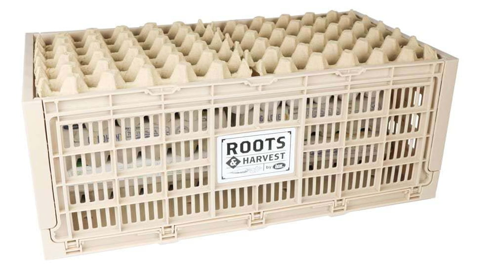 Roots &amp; Harvest Collapsible Egg Crate, Tan, 25 x 13 x 10-1/4in, 1707