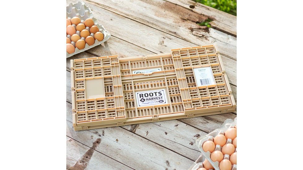 Roots &amp; Harvest Collapsible Egg Crate, Tan, 25 x 13 x 10-1/4in, 1707