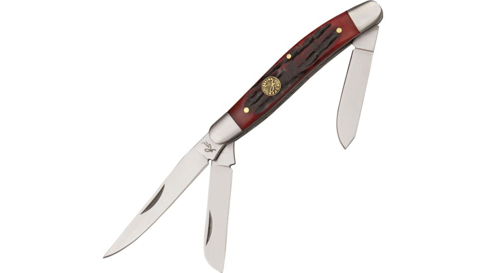 Roper Knives Stockman Chaparrel Red Wood Handle Folding Knife RP0001CRB