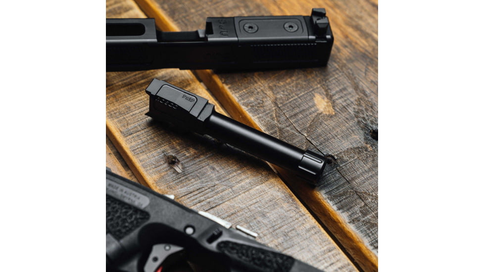 Rosco Manufacturing Bloodline Glock 43X Barrel, 9mm, 3.9in, Pistol, 1-10 Twist, 1/2x28 Threaded, Melonite, Black, Black Nitride, BL-G43-9mm-M-TB