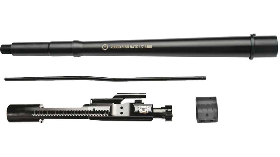Rosco Manufacturing K9 Sauce Pack Rifle Barrel, 5.56mm, Patrol, 12.5 inch, 1-7 Twist, 1/2x28 Thread, Nitride, Black, SP-K9-125-556-BCG-GTS-NGB-000