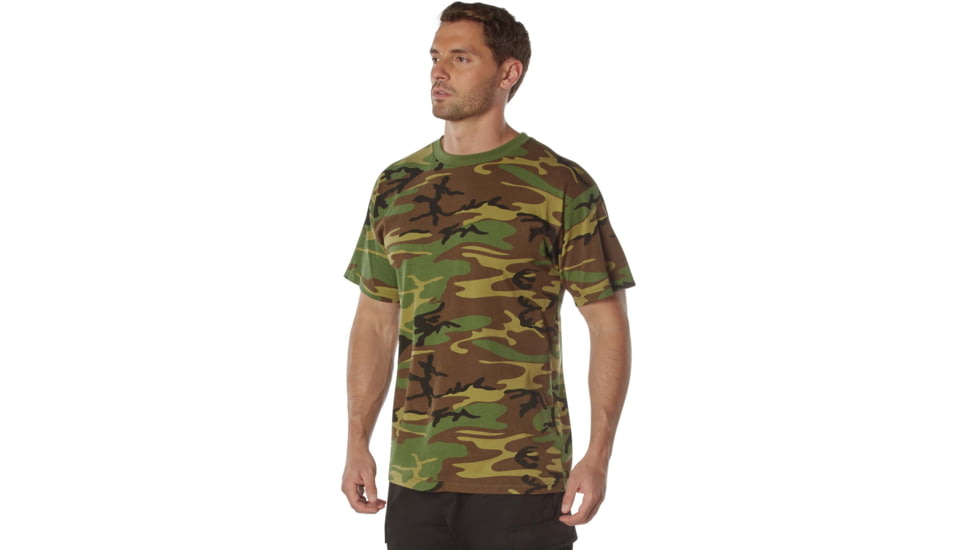 Rothco 100% Cotton Camo T-Shirt - Mens, Woodland Camo, Medium, 60560-WoodlandCamo-M