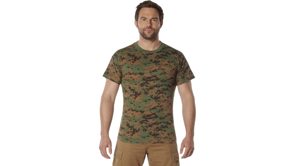 Rothco 100% Cotton Camo T-Shirt - Mens, Woodland Digital Camo, Medium, 60575-WoodlandDigitalCamo-M