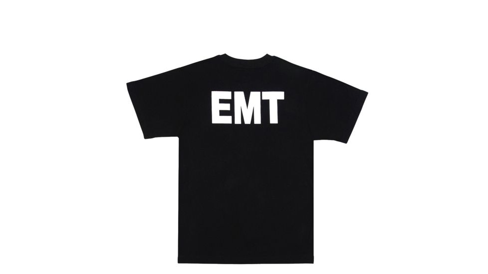 Rothco 2-Sided EMT T-Shirt, Black, Small, 6676-Black-S