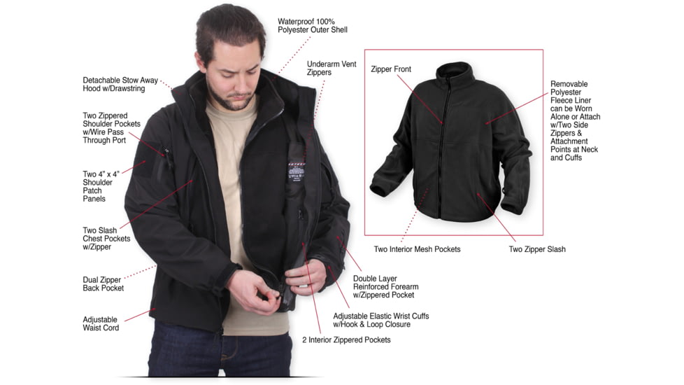 Rothco 3-in-1 Spec Ops Soft Shell Jacket, Extra Large, 3943-XL