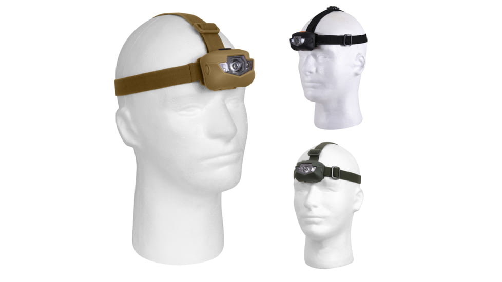 Rothco 5 Bulb LED Headlamp, Black, Coyote Brown, Olive Drab