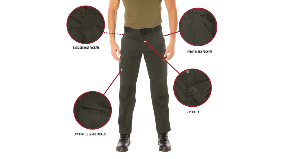 Rothco Active Flex BDU Cargo Pant - Men's, Olive Drab, 28Wx30L, 62071-OliveDrab-28Wx30L