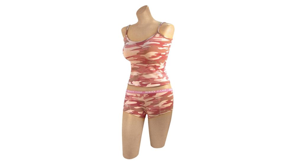 Rothco Baby Pink Camo Booty Camp Booty Shorts &amp; Tank Top, Extra Small, 4976-Top-XS