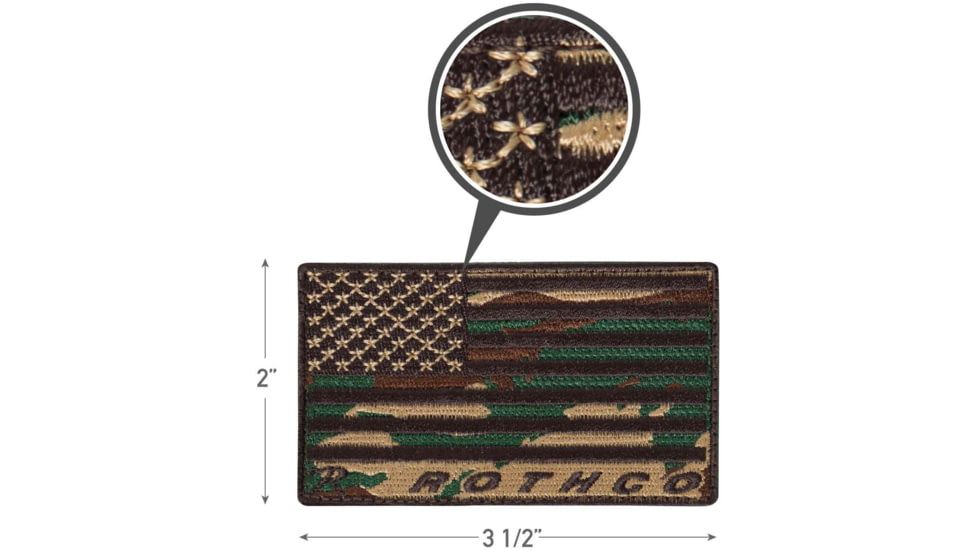 Rothco Brand US Flag Patch, Woodland Camo, 1878-WoodlandCamo