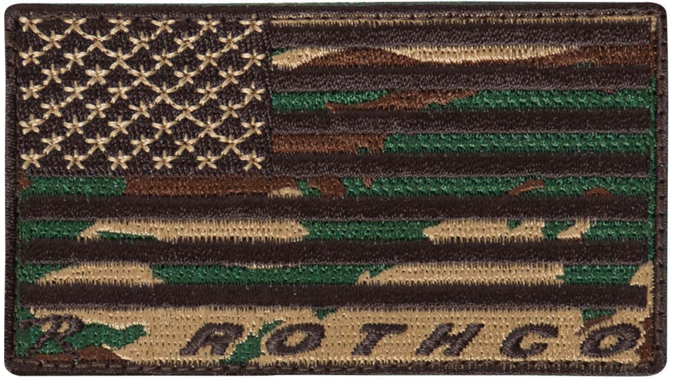 Rothco Brand US Flag Patch, Woodland Camo, 1878-WoodlandCamo