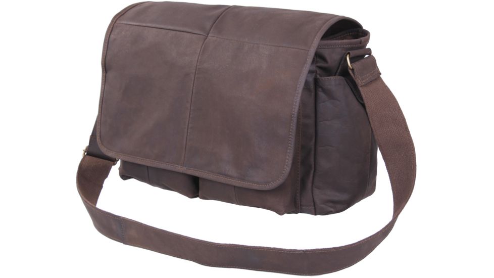 Rothco Brown Leather Classic Messenger Bag, 91480