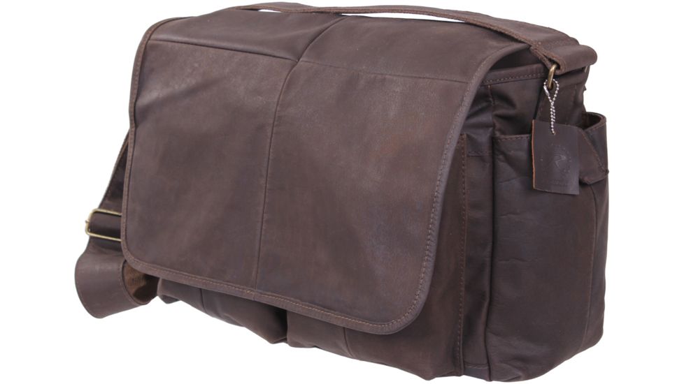 Rothco Brown Leather Classic Messenger Bag, 91480