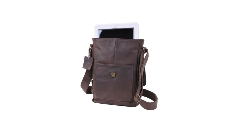 Rothco Brown Leather Military Tech Bag, 57950