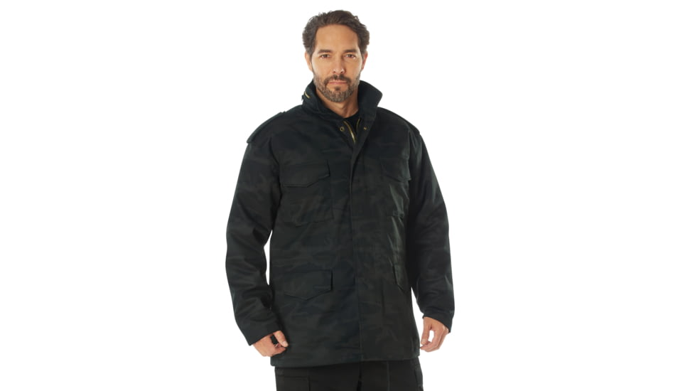 Rothco Camo M-65 Field Jacket - Men's, Midnight Black Camo, Large, 12072-MidnightBlackCamo-L