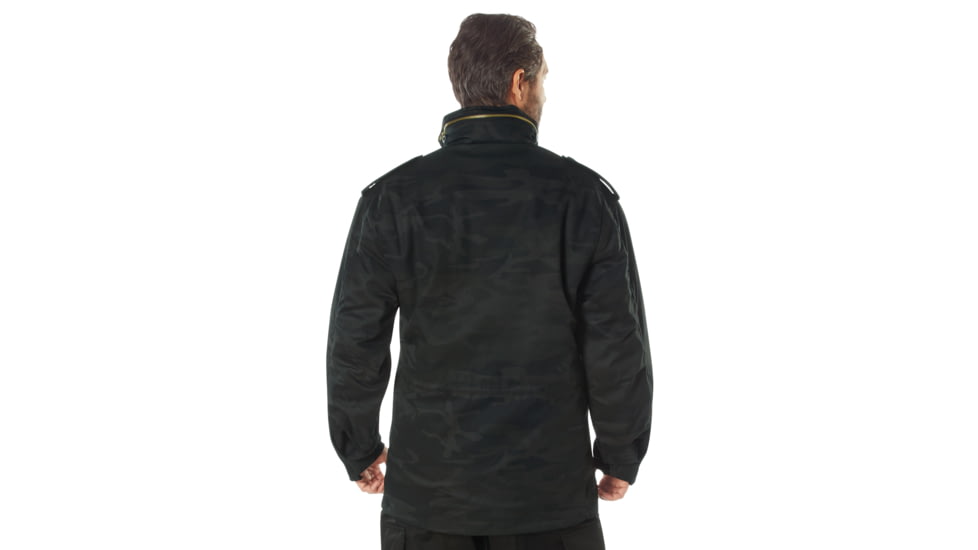 Rothco Camo M-65 Field Jacket, L, Midnight Black Camo, 12072-MidnightBlackCamo-L