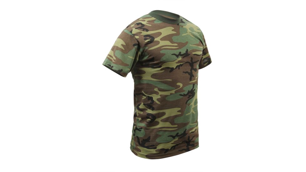 Rothco Camo T-Shirts, Woodland Camo, Extra Small, 8777-WoodlandCamo-XS
