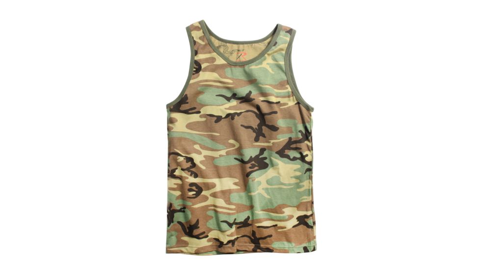 Rothco Camo Tank Top, Woodland Camo, Small, 6702-WoodlandCamo-S