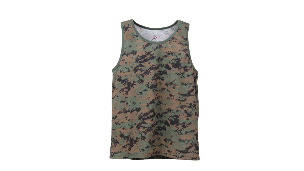 Rothco Camo Tank Top, Woodland Digital Camo, Small, 8734-WoodlandDigitalCamo-S