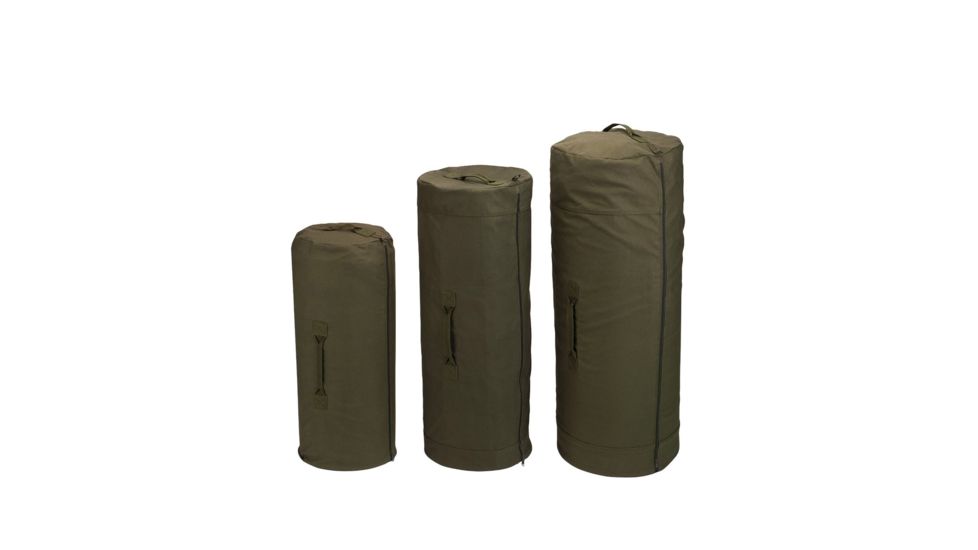 Rothco Canvas Duffle Bag With Side Zipper, Olive Drab, 21x36, 3478-OliveDrab-21x36