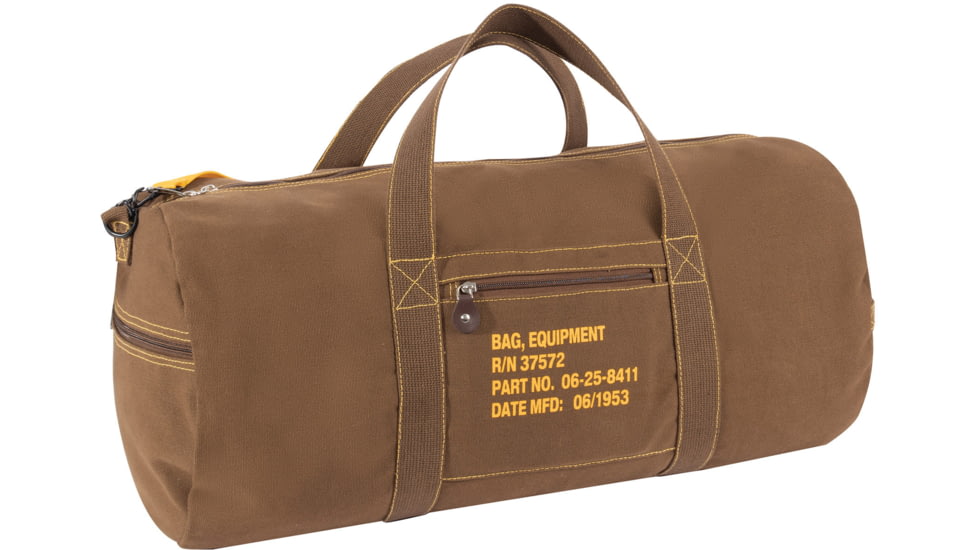 Rothco Canvas Equipment Bag, 24x12 in, Earth Brown, 23540-EarthBrown