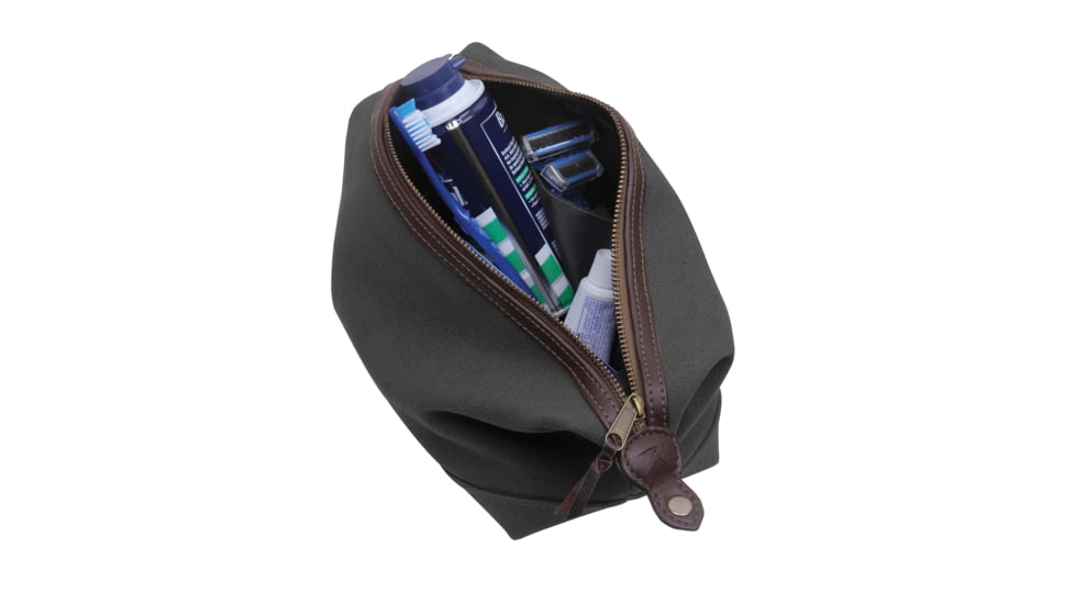 Rothco Canvas &amp; Leather Travel Kit, Charcoal Grey, 91262