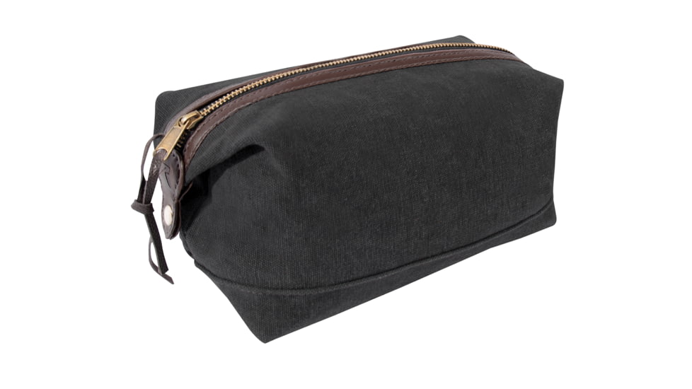 Rothco Canvas &amp; Leather Travel Kit, Charcoal Grey, 91262