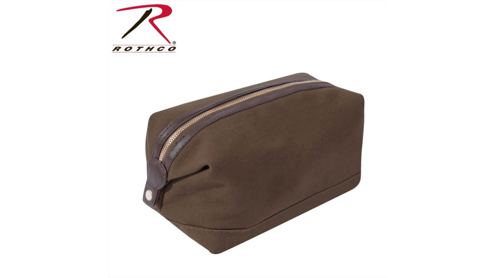 Rothco Canvas &amp; Leather Travel Kit, Earth Brown, 91261-EarthBrown