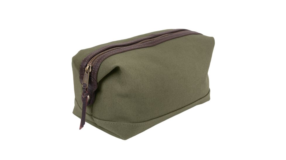 Rothco Canvas &amp; Leather Travel Kit, Olive Drab, 9866-OliveDrab