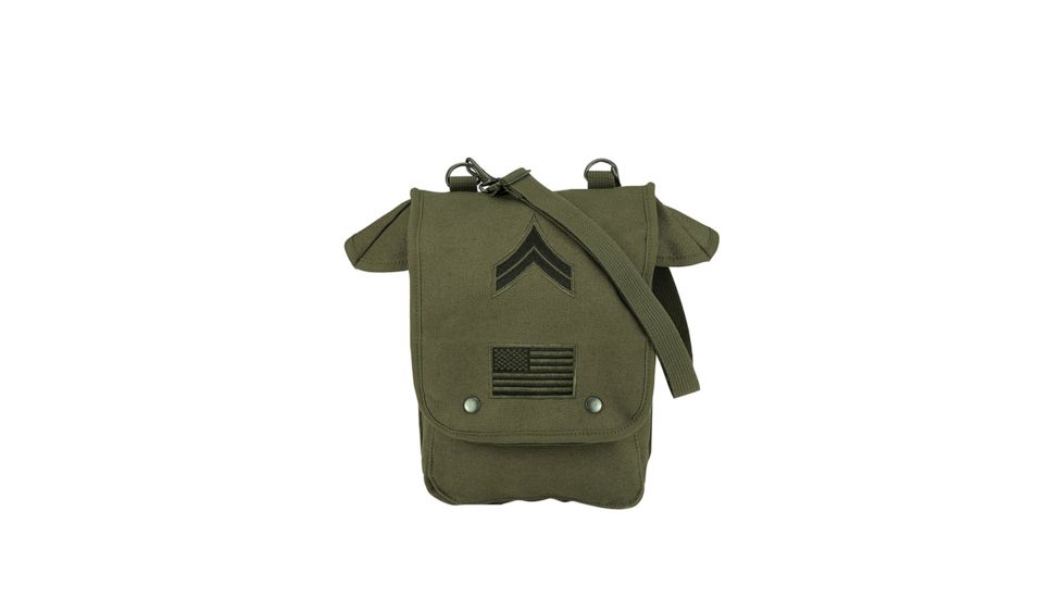 Rothco Canvas Map Case Shoulder Bag w/ Military Patches, 8796