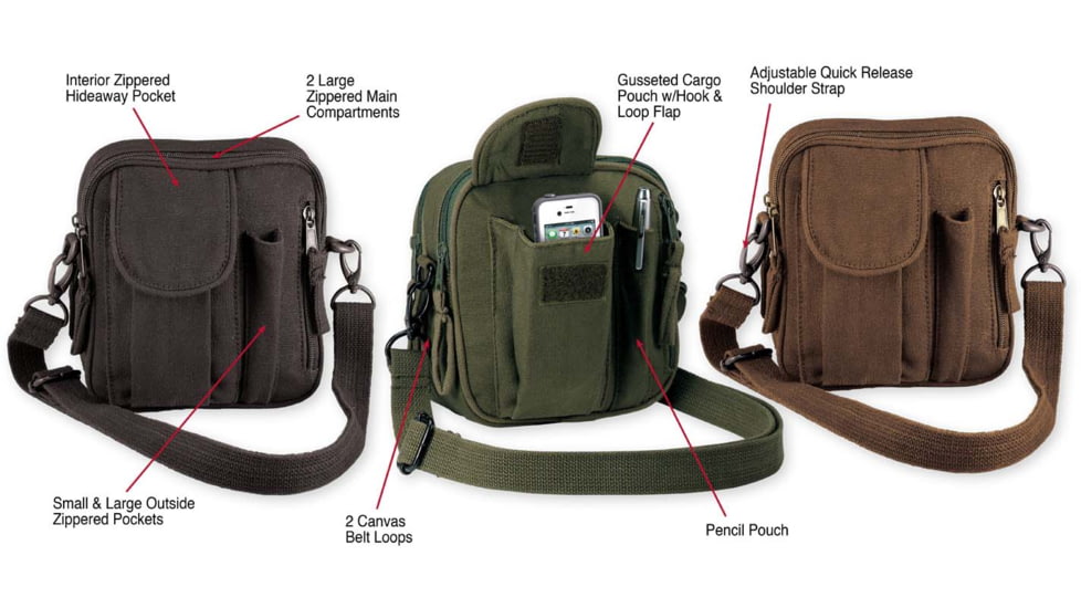 Rothco Canvas Organizer Bag, Black, 2327-Blk