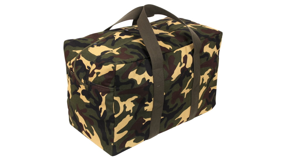 Rothco Canvas Parachute Cargo Bag, Woodland Camo, 5123-WoodlandCamo