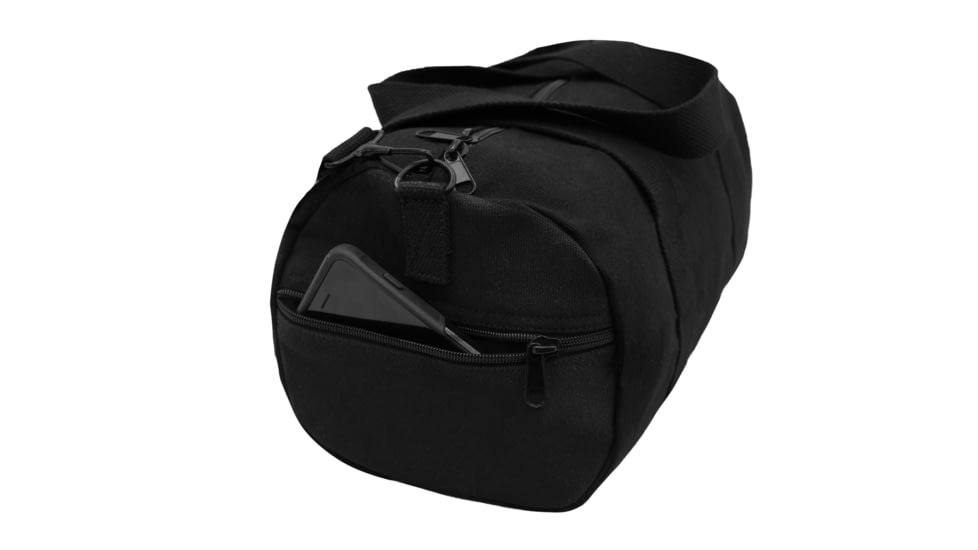 Rothco Canvas Shoulder Duffle Bags, 15in, Black, 22150-Black-15Inches