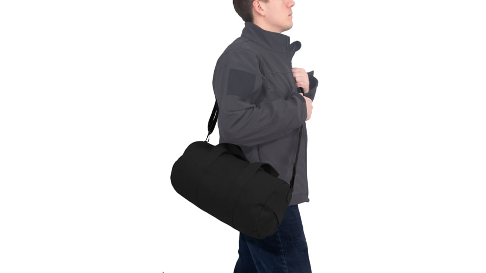 Rothco Canvas Shoulder Duffle Bags, 15in, Black, 22150-Black-15Inches