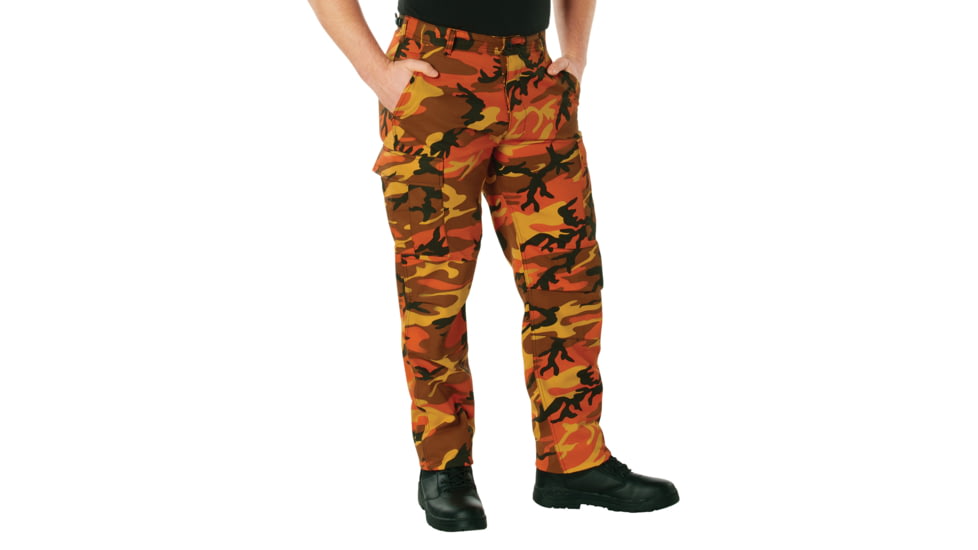 Rothco Color Camo Tactical BDU Pants - Mens, Savage Orange Camo, Extra Small, 8865-SavageOrangeCamo-XS23-27Waist