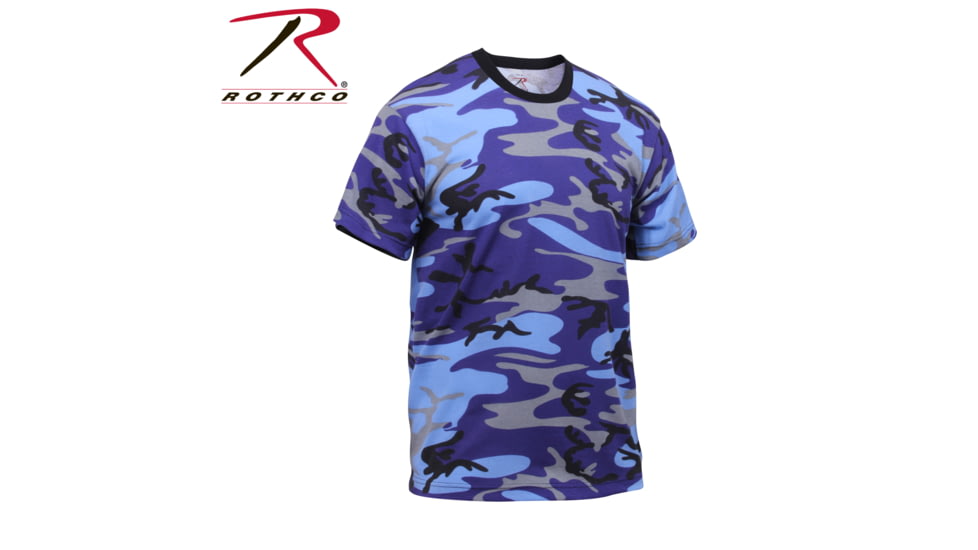 Rothco Colored Camo T-Shirts, Electric Blue Camo, Small, 60173-ElectricBlueCamo-S