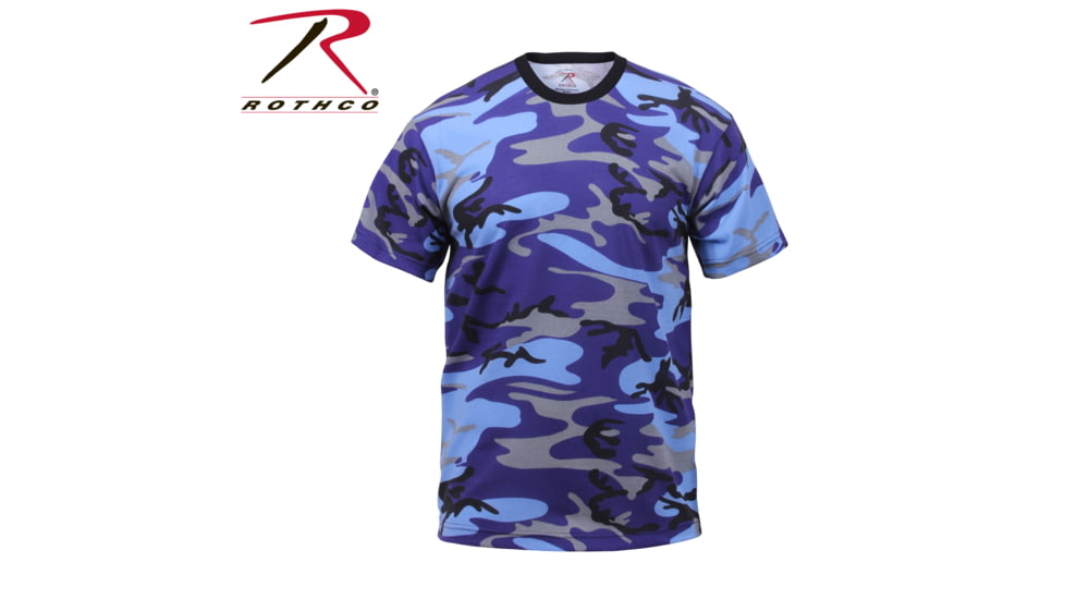 Rothco Colored Camo T-Shirts, Electric Blue Camo, Small, 60173-ElectricBlueCamo-S