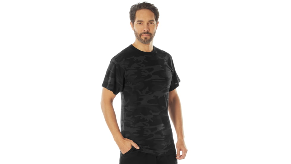 Rothco Colored Camo T-Shirt - Men's, Midnight Black Camo, Medium, 12310-MidnightBlackCamo-M