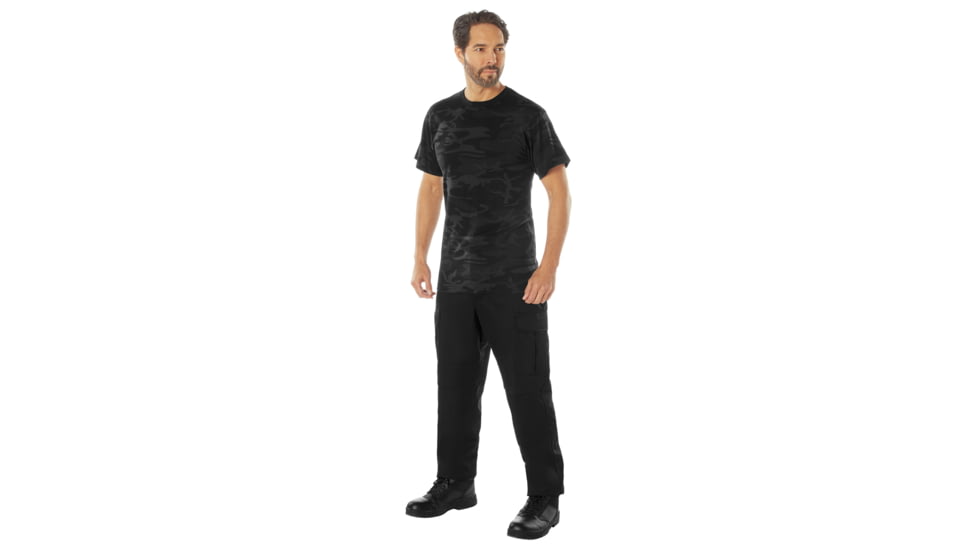 Rothco Colored Camo T-Shirts - Mens, M, Midnight Black Camo, 12310-MidnightBlackCamo-M