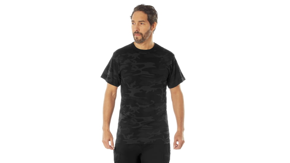 Rothco Colored Camo T-Shirts - Mens, M, Midnight Black Camo, 12310-MidnightBlackCamo-M