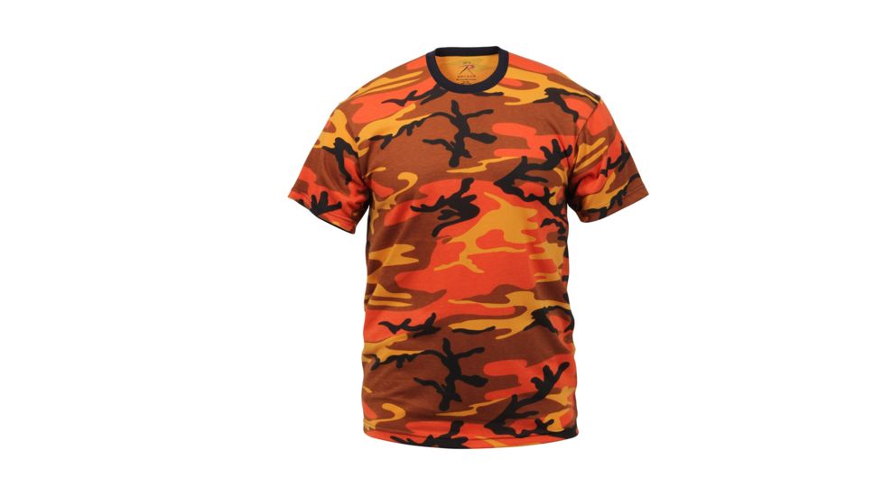 Rothco Colored Camo T-Shirts, Savage Orange Camo, Small, 5997-SavageOrangeCamo-S