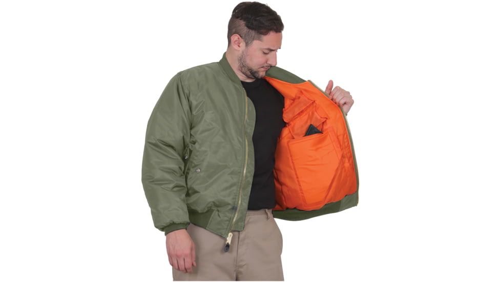 Rothco Concealed Carry MA-1 Flight Jacket, Sage Green, Small, 77450-SageGreen-S