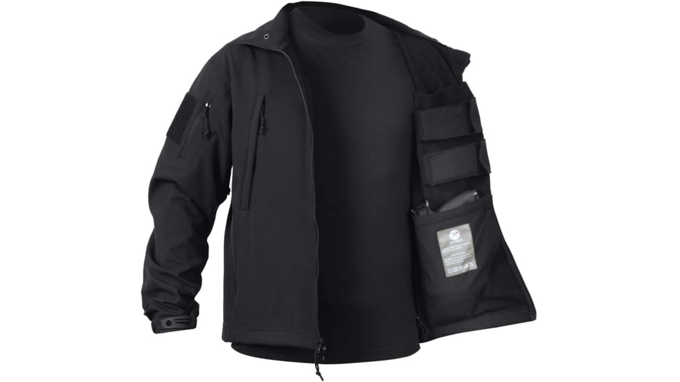 Rothco Concealed Carry Soft Shell Jacket, Black, 5XL, 55389-Black-5XL
