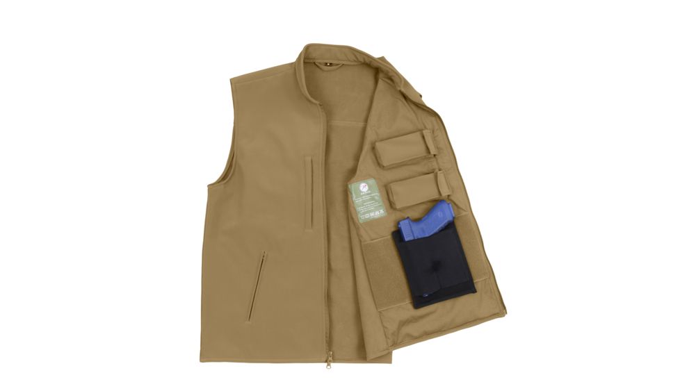 Rothco Concealed Carry Soft Shell Vest, Coyote Brown, XL, 86600-CoyoteBrown-XL