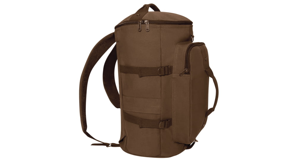Rothco 19in Convertible Canvas Duffle/Backpack, Brown, 25160-Brown