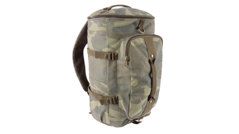 Rothco Convertible Canvas Duffle / Backpack - 19 Inches, Woodland Camo, 25161-WoodlandCamo
