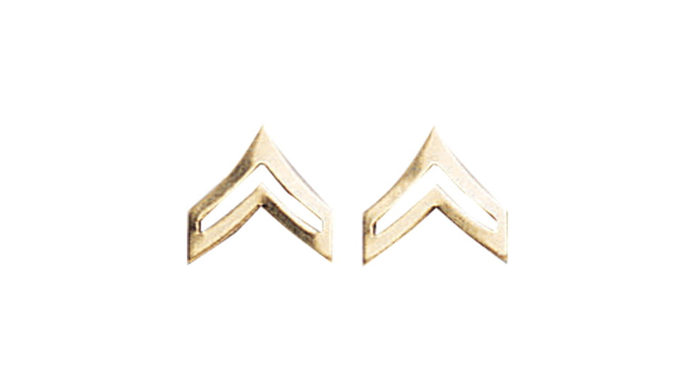 Rothco Corporal Polished Insignia, Gold, 1642